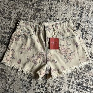 Mossimo Supply Co. Women's Floral Cream Jean Shorts